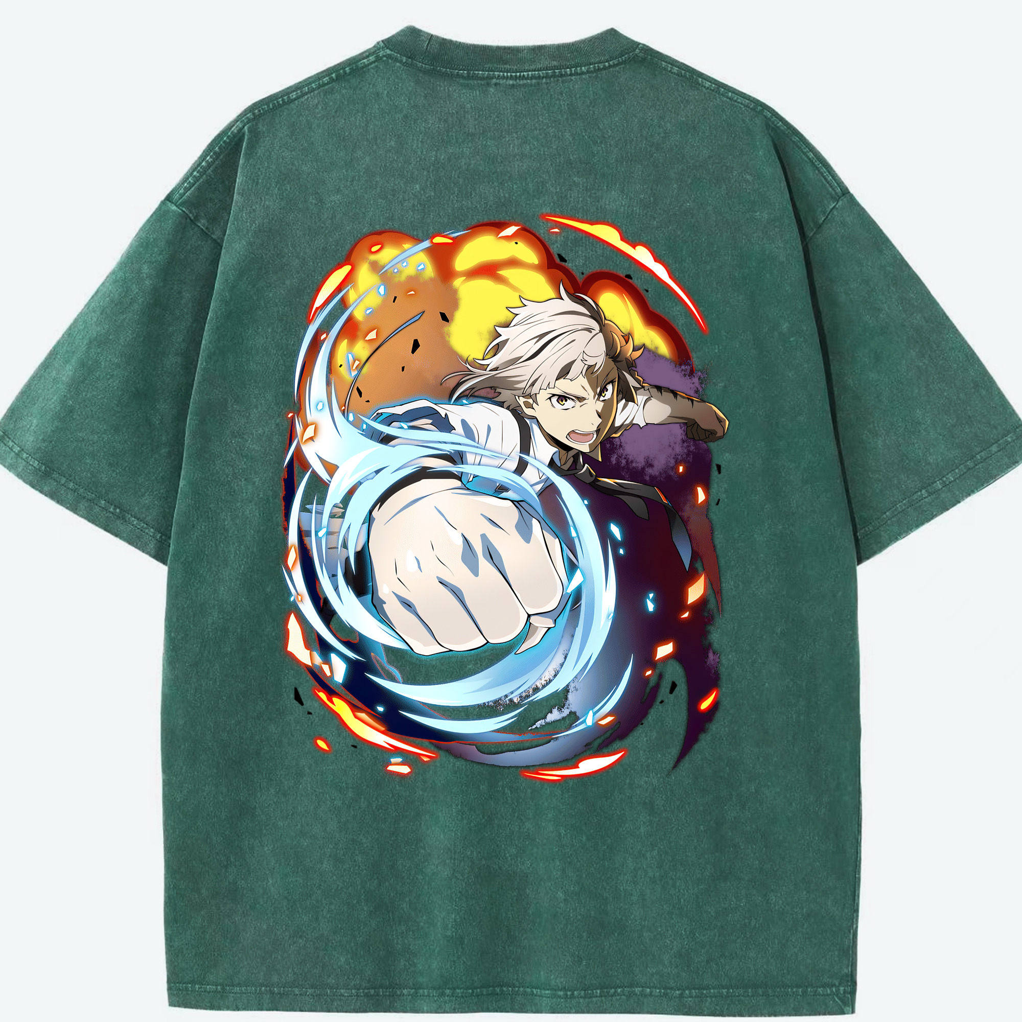 （画像用） 文豪ストレイドッグス Bungo Stray Dogs 綿100% ヴィンテージ風 半袖Tシャツ（背面プリント）